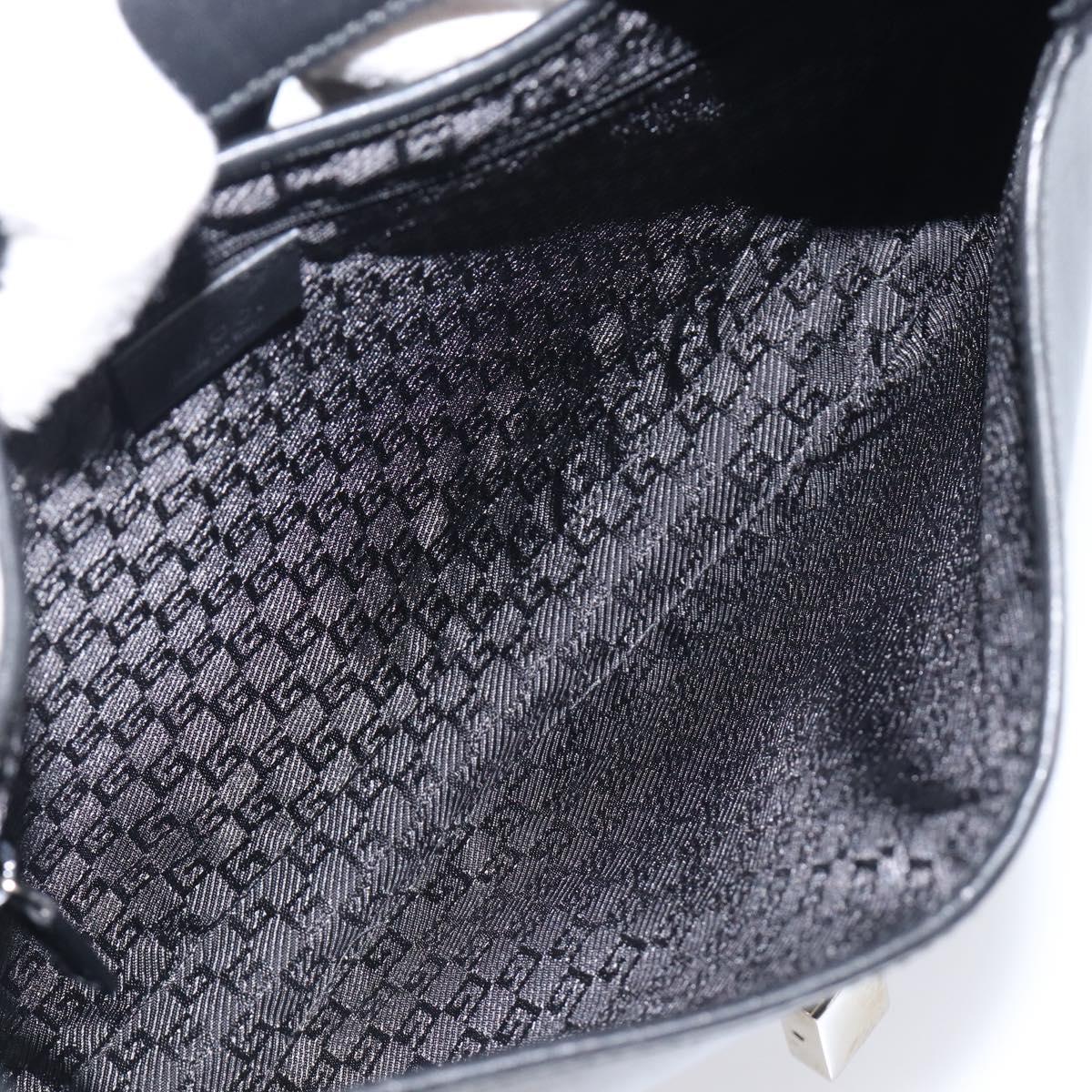 GUCCI Jackie Shoulder Bag Leather Black Silver 001 3306 2684 Auth 204452A