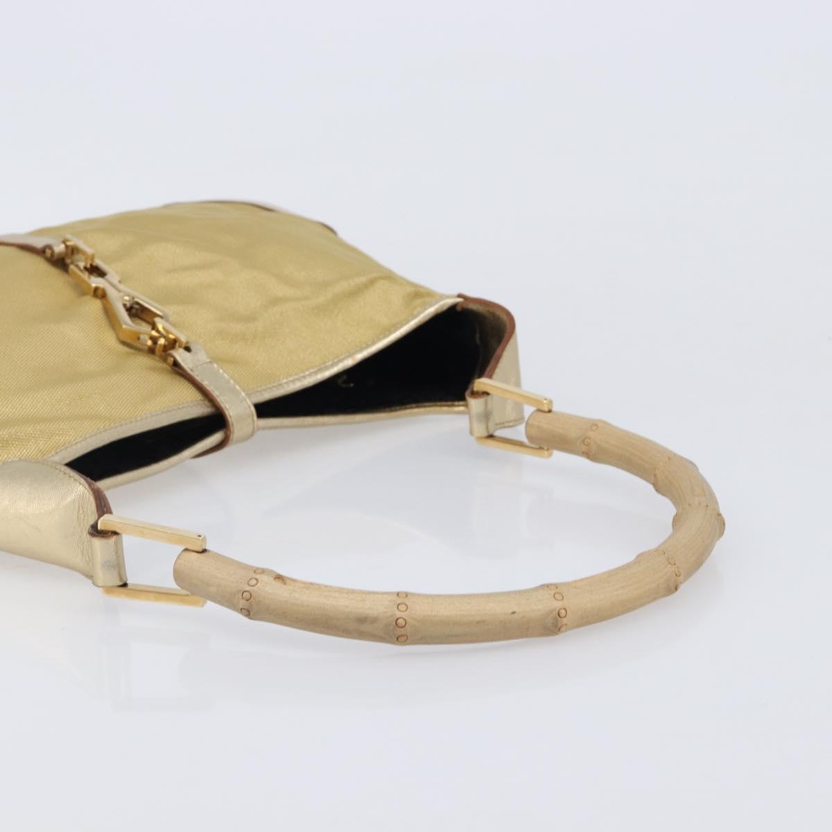 GUCCI Bamboo Kandinsky Shoulder Bag Canvas Gold 001 4060 Auth 204453A