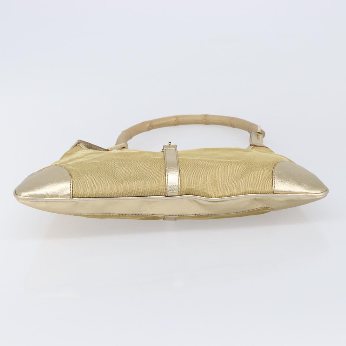 GUCCI Bamboo Kandinsky Shoulder Bag Canvas Gold 001 4060 Auth 204453A