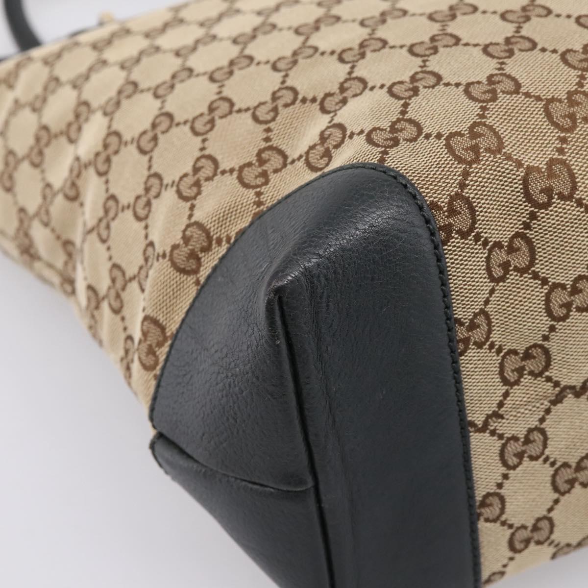 GUCCI GG Canvas Tote Bag Beige Gold 247237 Auth 204456A