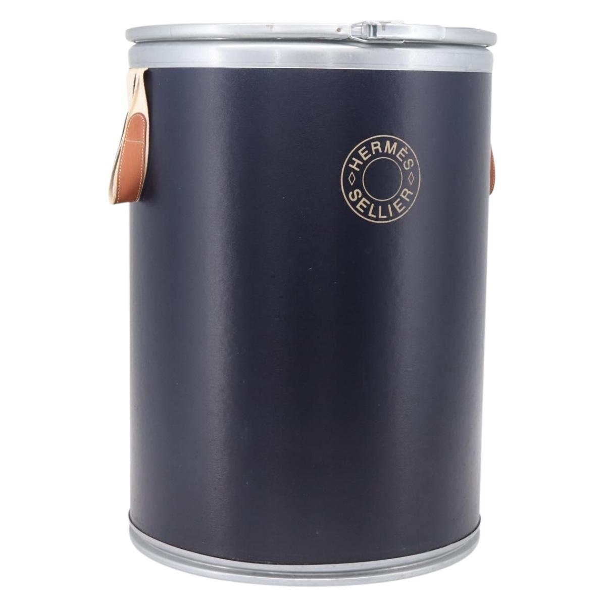 HERMES Saddle Box Accessory Case Metal Navy Auth 204472V