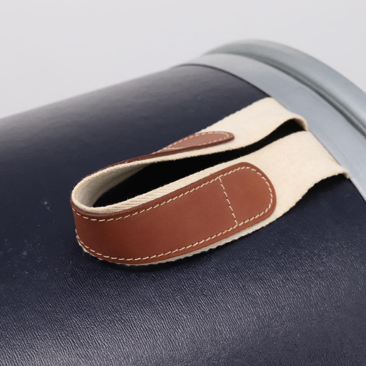 HERMES Saddle Box Accessory Case Metal Navy Auth 204472V