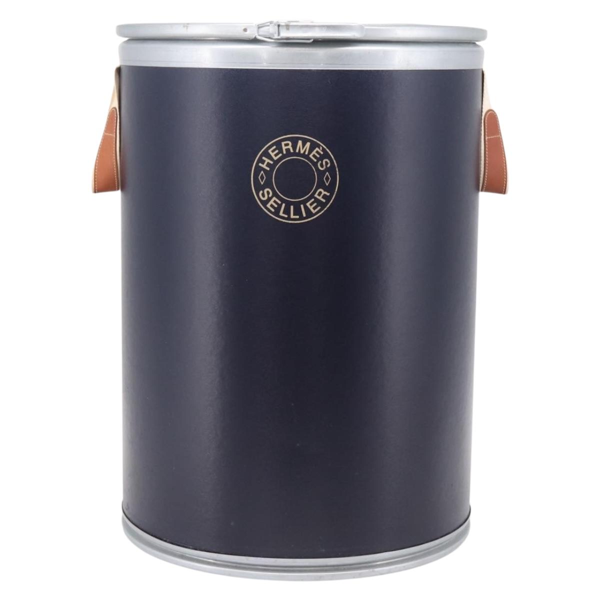 HERMES Saddle Box Accessory Case Metal Navy Auth 204472V