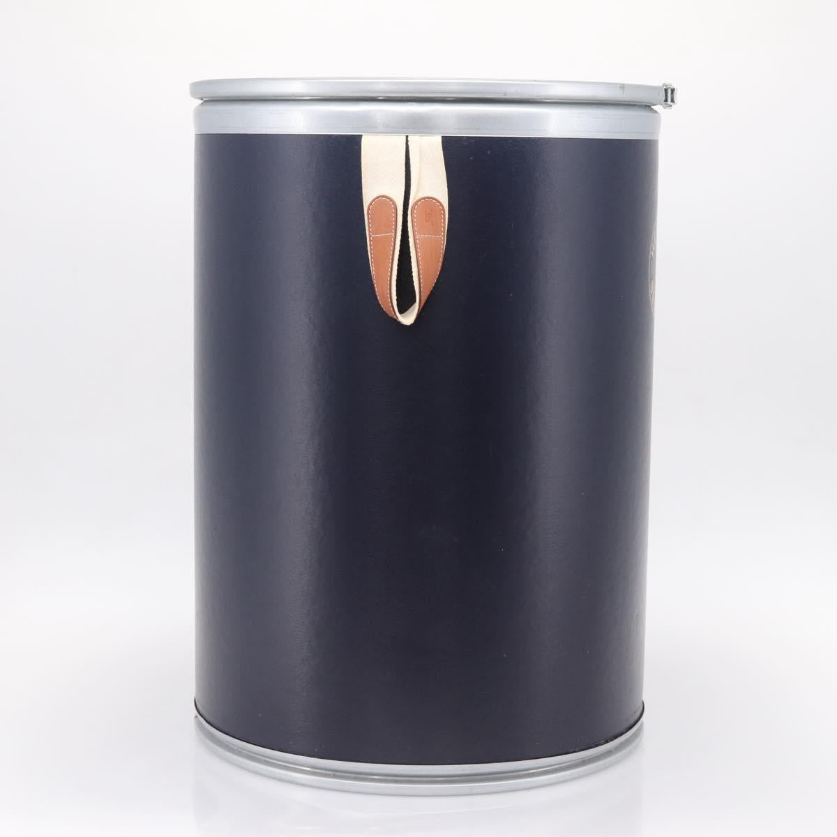 HERMES Saddle Box Accessory Case Metal Navy Auth 204472V