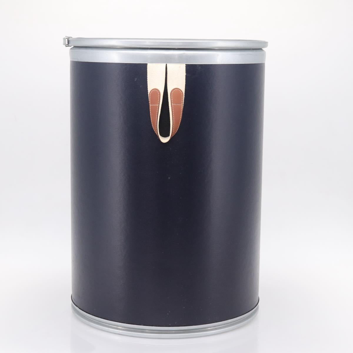 HERMES Saddle Box Accessory Case Metal Navy Auth 204472V