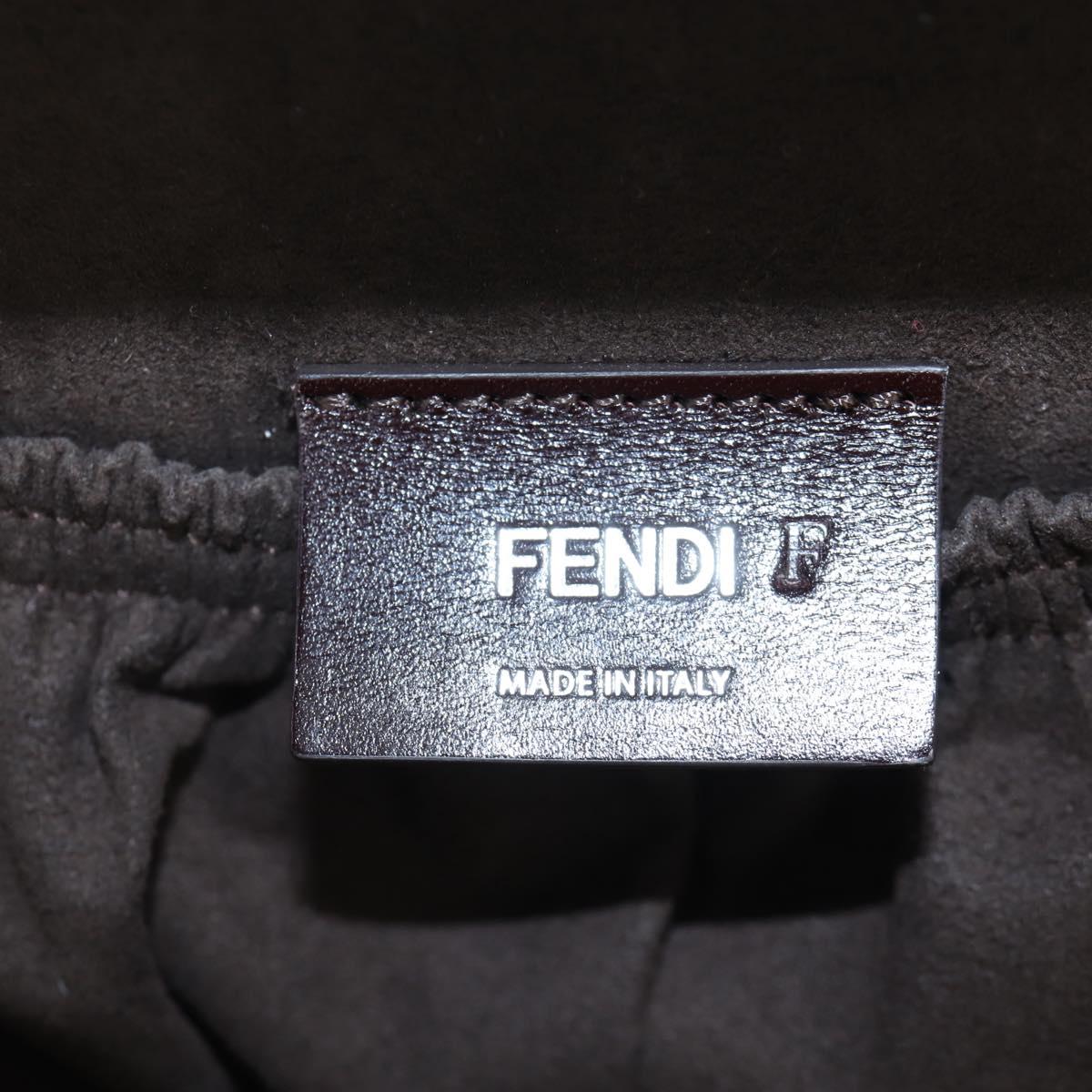 FENDI Zucca Canvas Hand Bag 2way Black Brown Auth 204492SAM