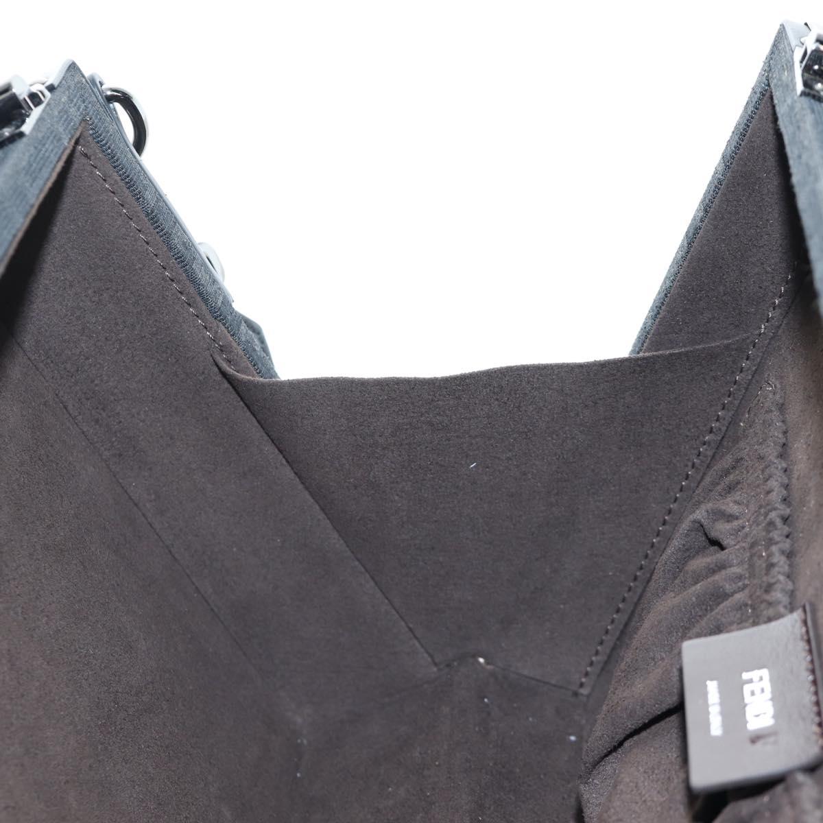 FENDI Zucca Canvas Hand Bag 2way Black Brown Auth 204492SAM