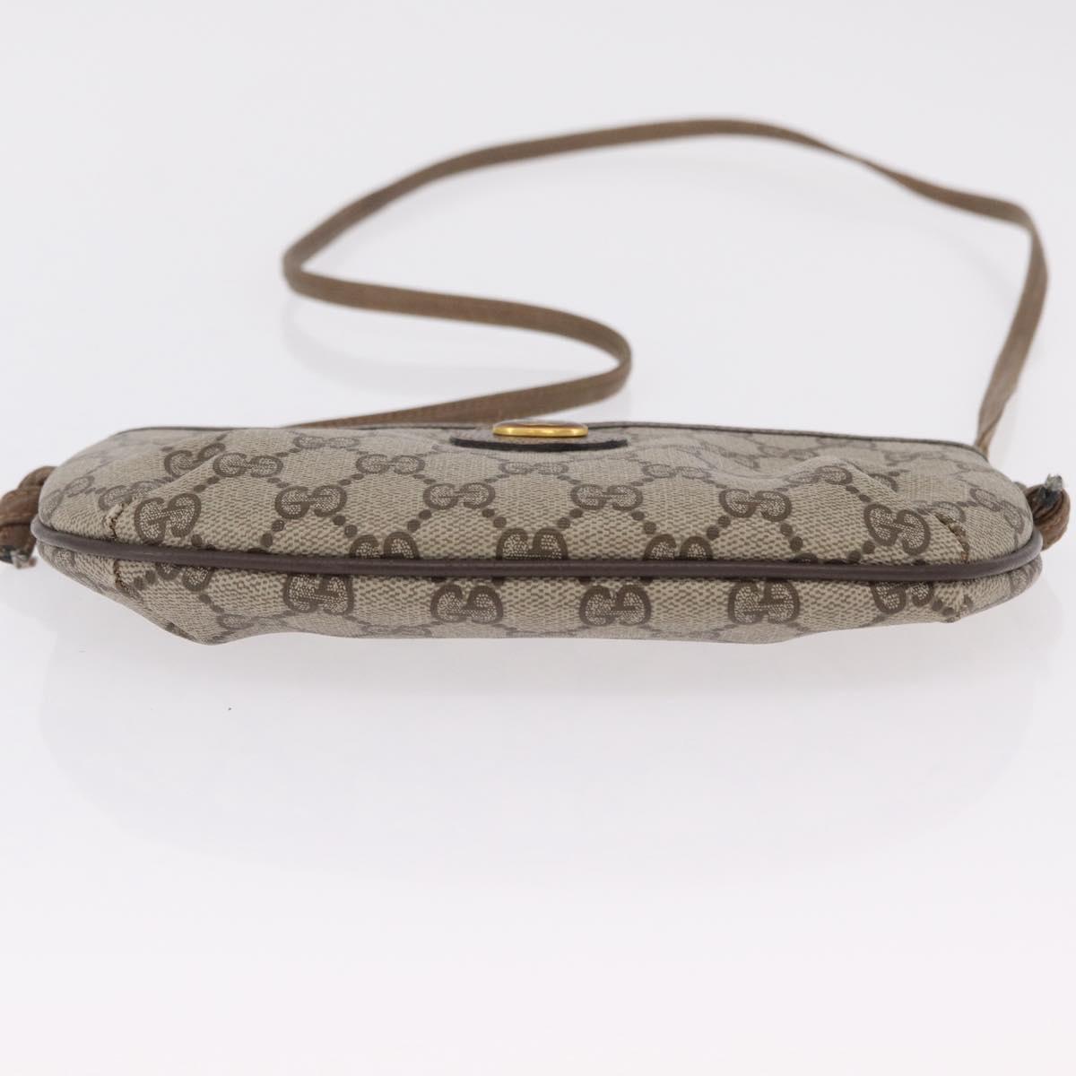 GUCCI GG Supreme Shoulder Bag PVC Beige Gold 904 02 020 Auth 204514