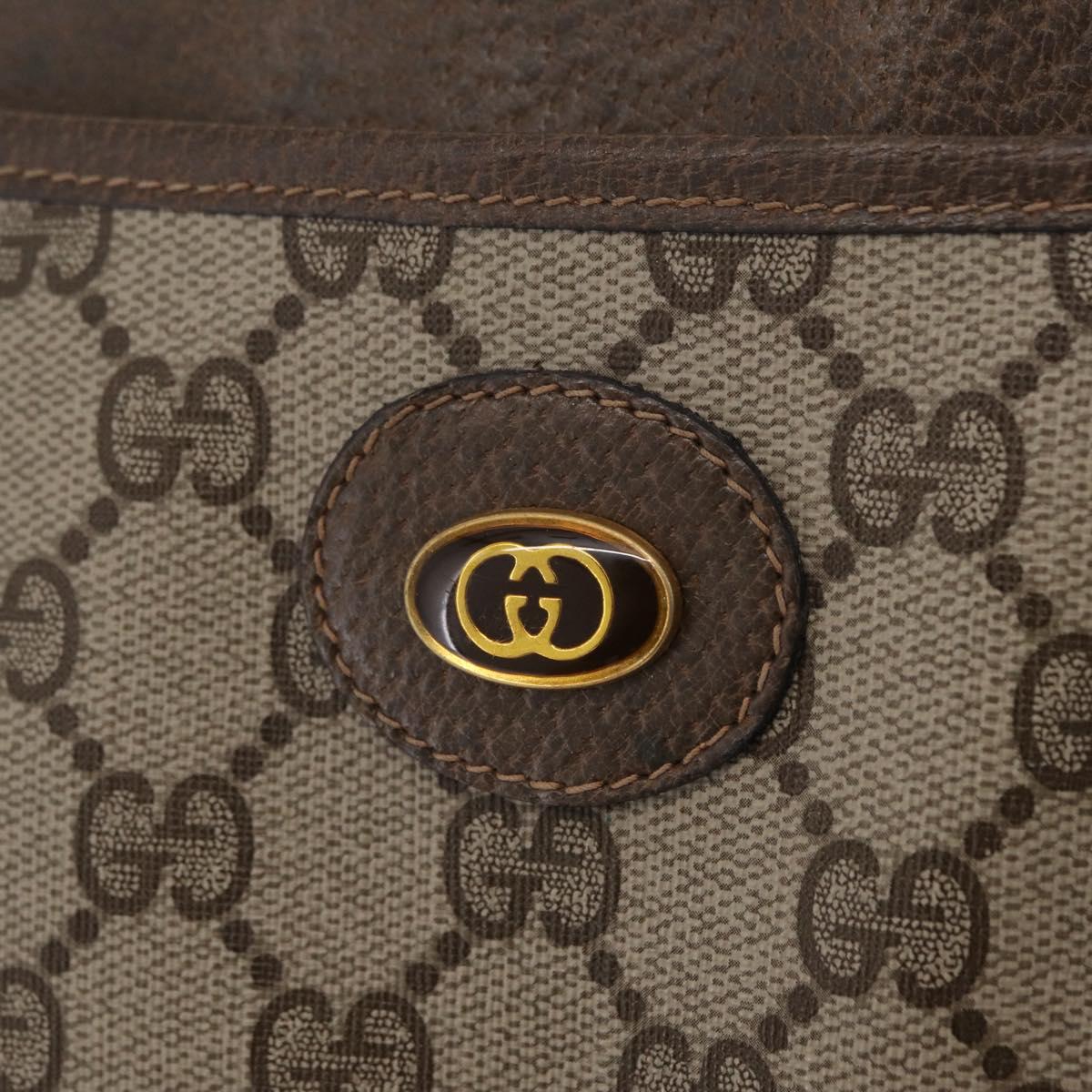 GUCCI GG Supreme Shoulder Bag PVC Beige Gold 904 02 020 Auth 204514