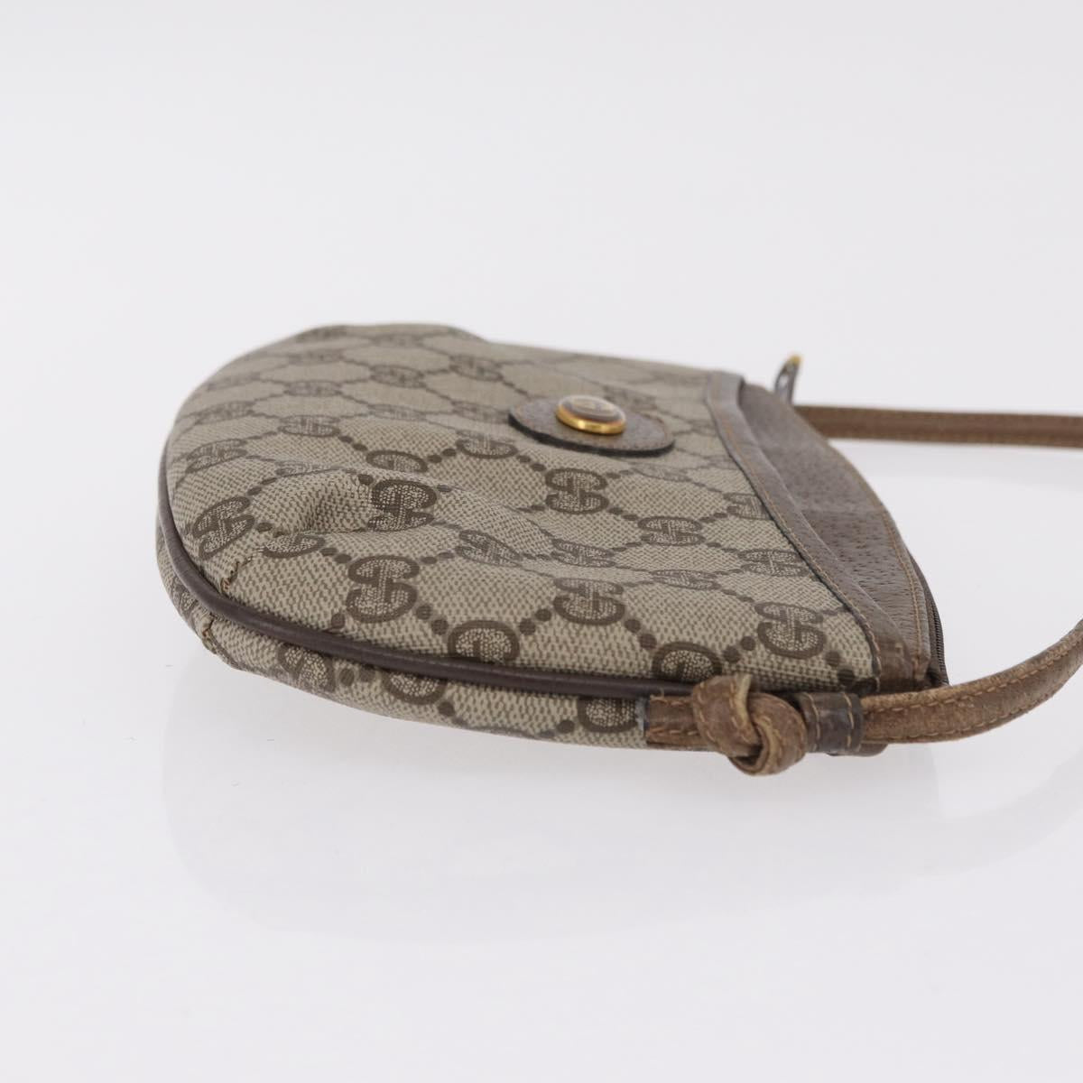 GUCCI GG Supreme Shoulder Bag PVC Beige Gold 904 02 020 Auth 204514