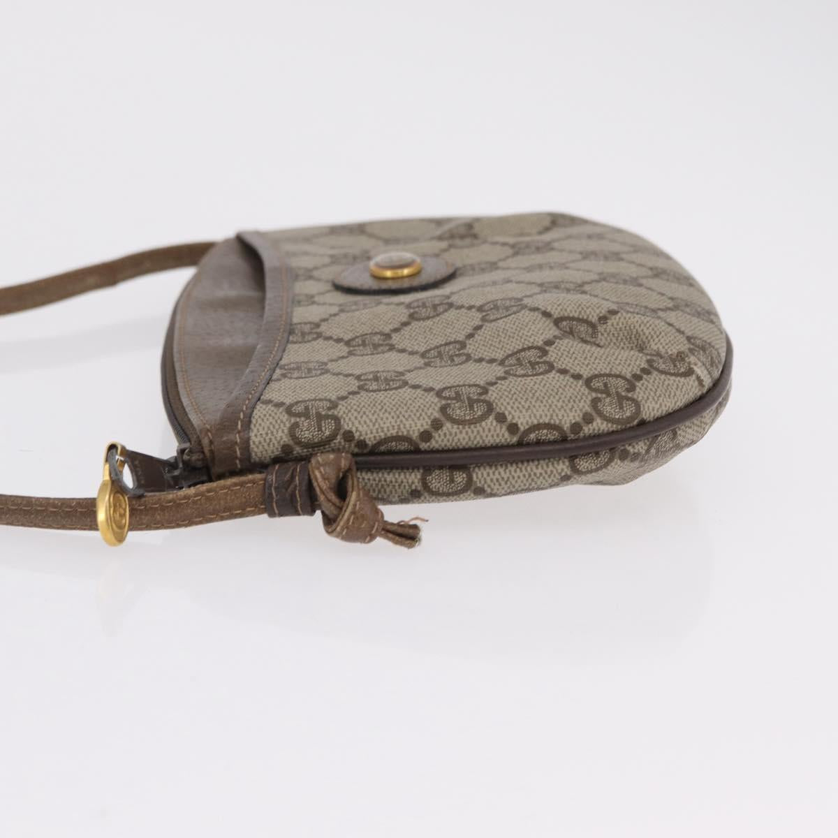 GUCCI GG Supreme Shoulder Bag PVC Beige Gold 904 02 020 Auth 204514