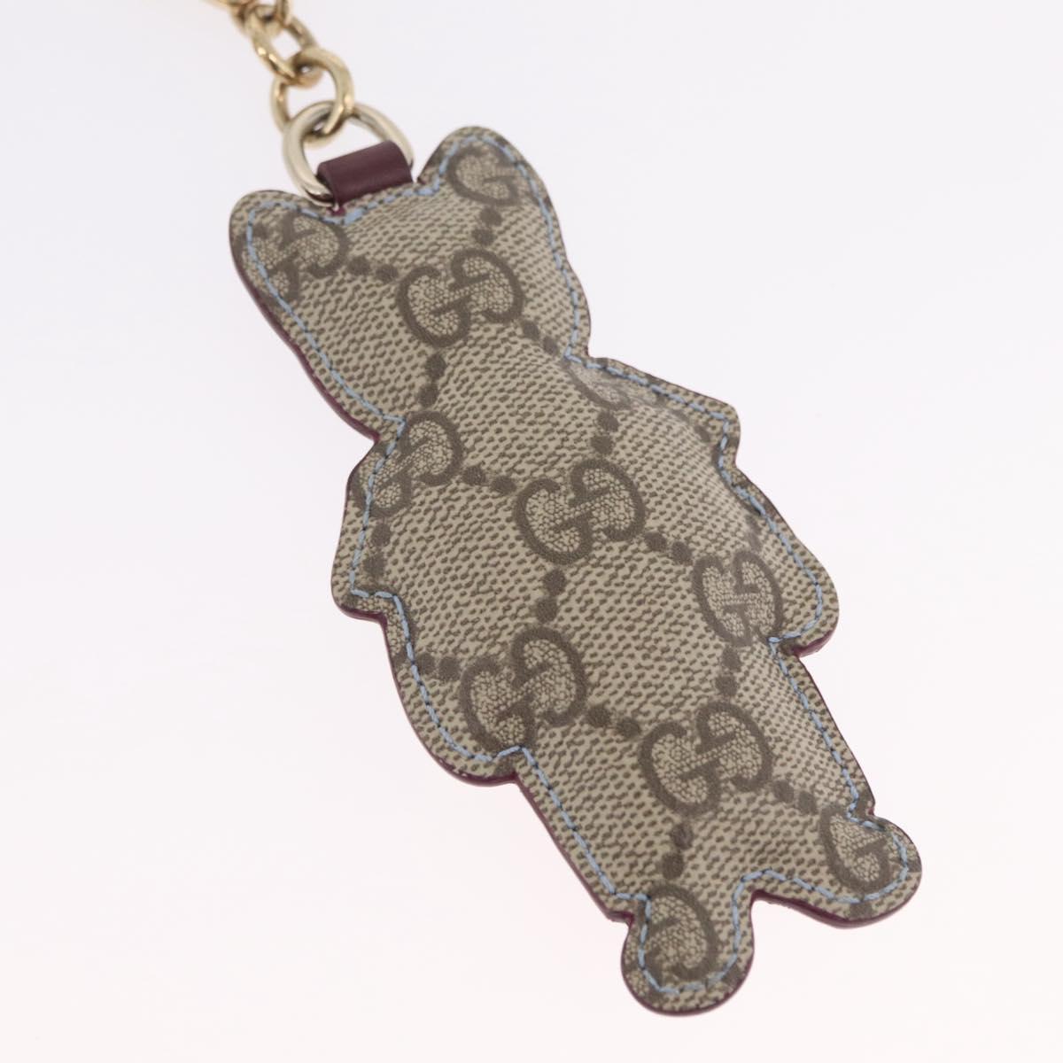 GUCCI Micro GG Supreme Yuko Higuchi Charm PVC Gray Gold Auth 204532M