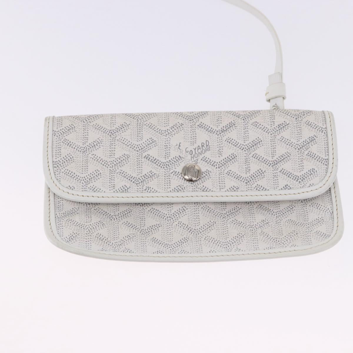GOYARD Herringbone Saint Louis PM Tote Bag PVC Leather White Auth 204570