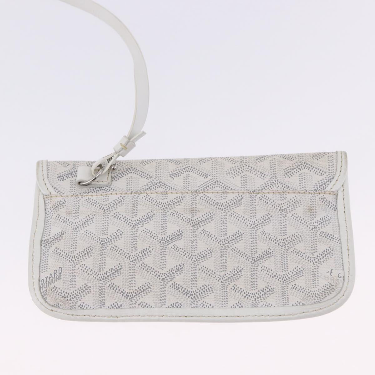 GOYARD Herringbone Saint Louis PM Tote Bag PVC Leather White Auth 204570