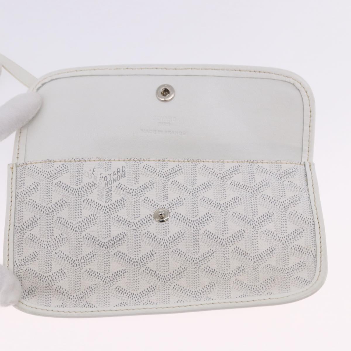 GOYARD Herringbone Saint Louis PM Tote Bag PVC Leather White Auth 204570