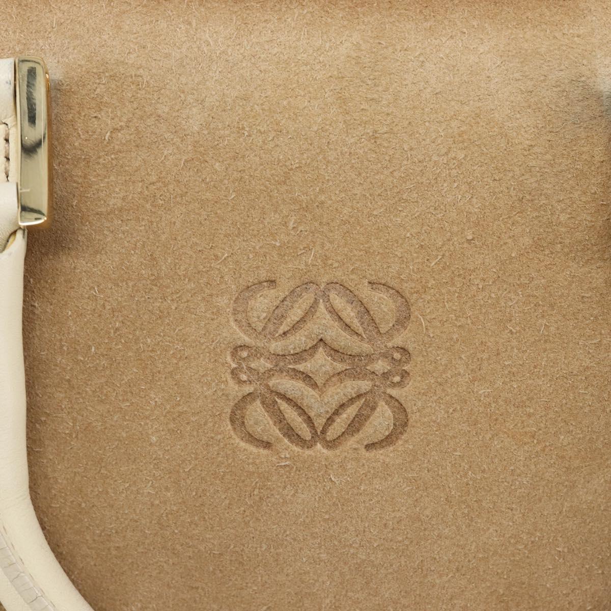 LOEWE Amazona 28 Hand Bag Suede Beige Gold Tone Auth 204571V