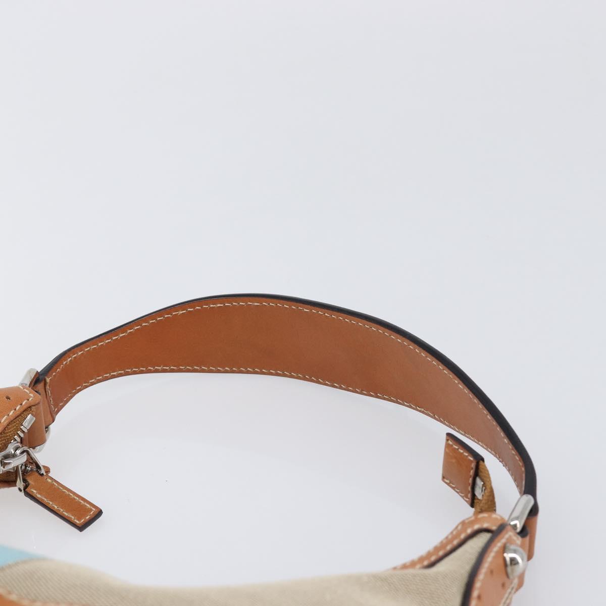 GUCCI Interlocking Shoulder Bag Canvas Beige Silver 114869 Auth 204577V