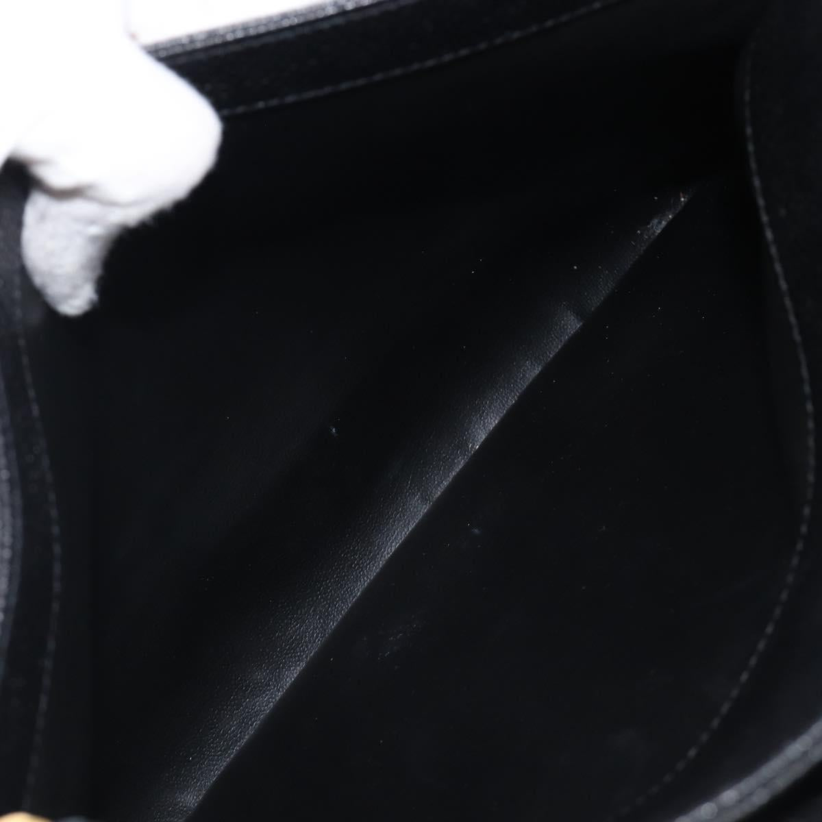 CHANEL Triple Coco Chain Shoulder Tote Bag Caviar Skin Black CC Auth 204578V