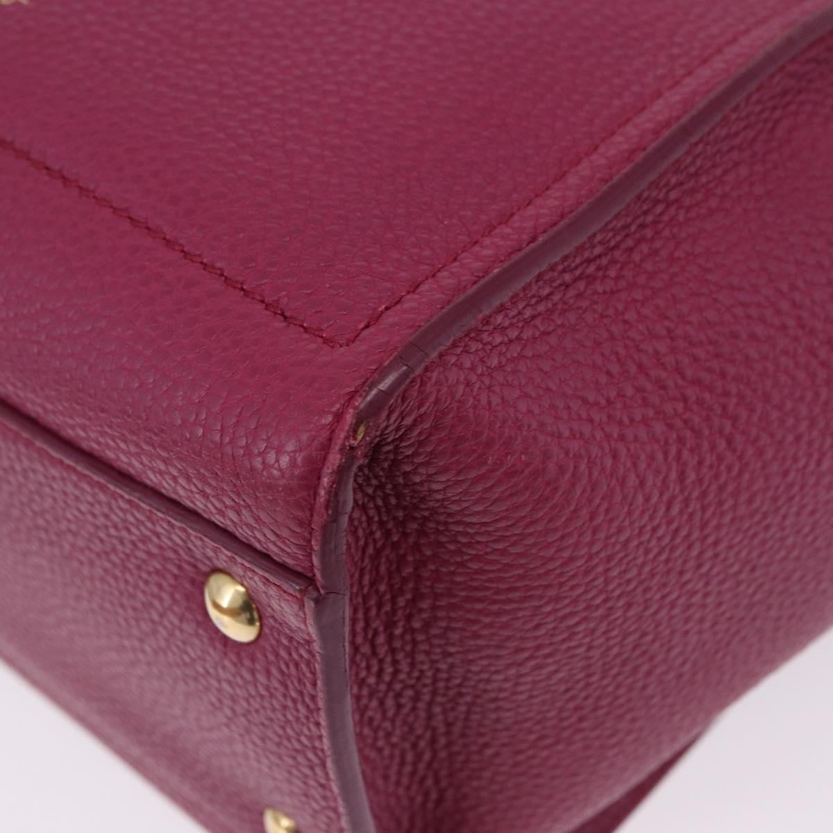 Salvatore Ferragamo Gancini Hand Bag Leather 2way Pink Gold Tone Auth 204579A