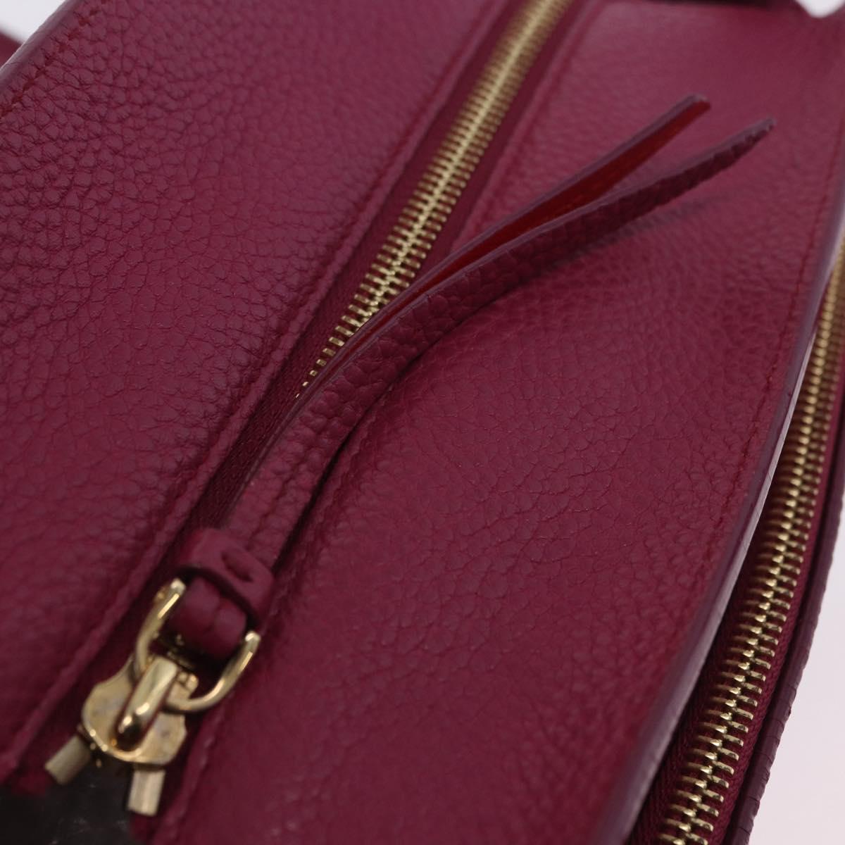 Salvatore Ferragamo Gancini Hand Bag Leather 2way Pink Gold Tone Auth 204579A