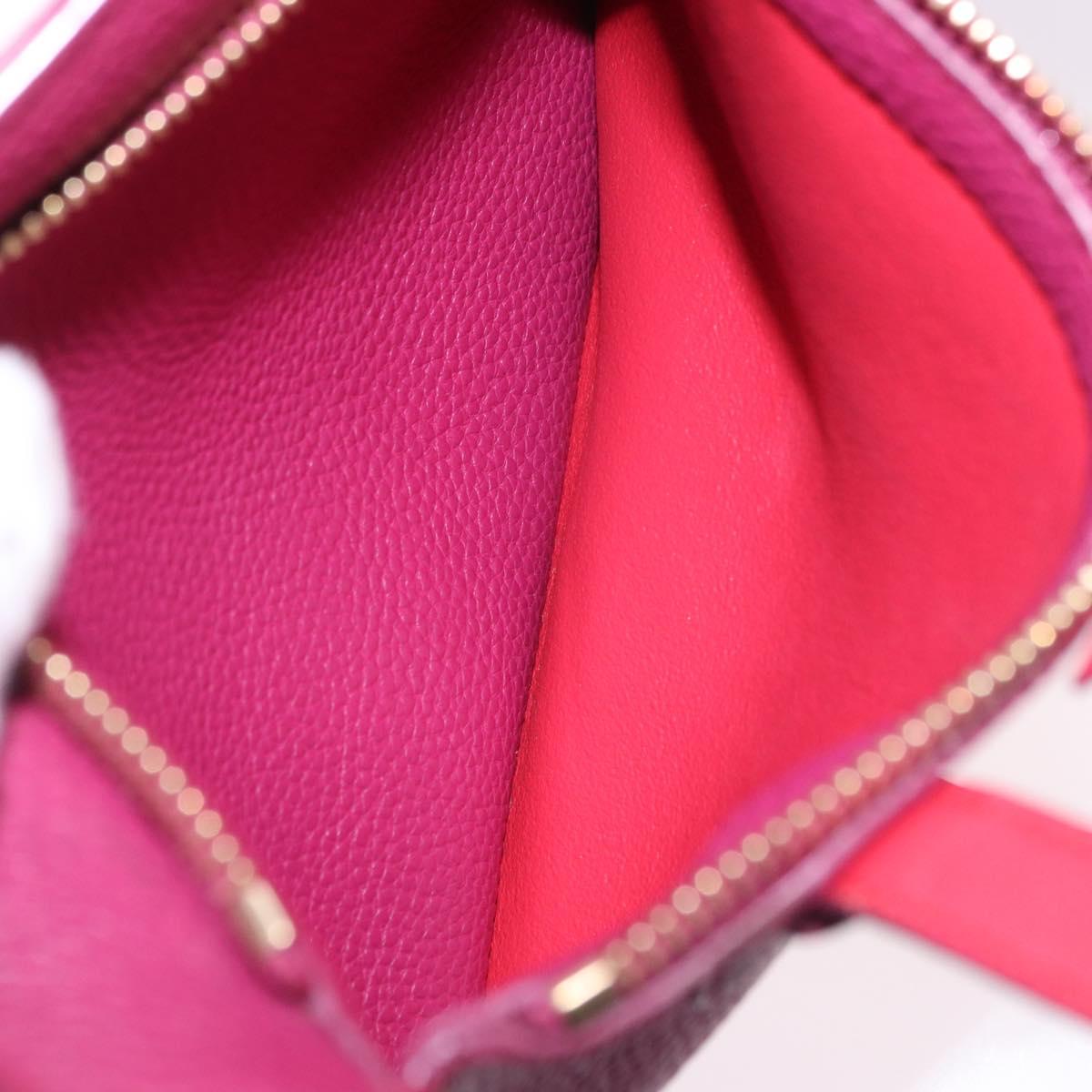 Salvatore Ferragamo Gancini Hand Bag Leather 2way Pink Gold Tone Auth 204579A