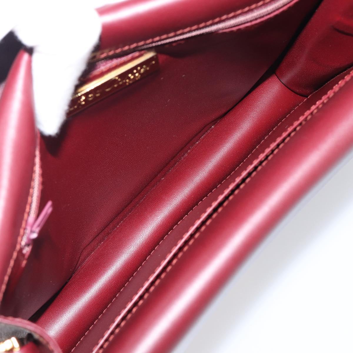 CARTIER Must Line Shoulder Bag Leather Bordeaux Gold Tone Auth 204581V