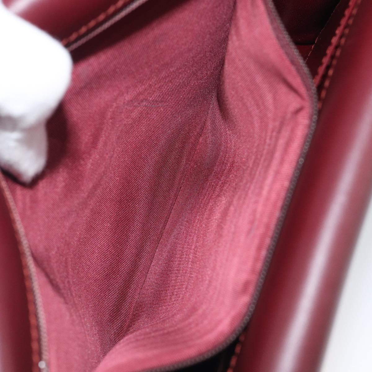 CARTIER Must Line Shoulder Bag Leather Bordeaux Gold Tone Auth 204581V
