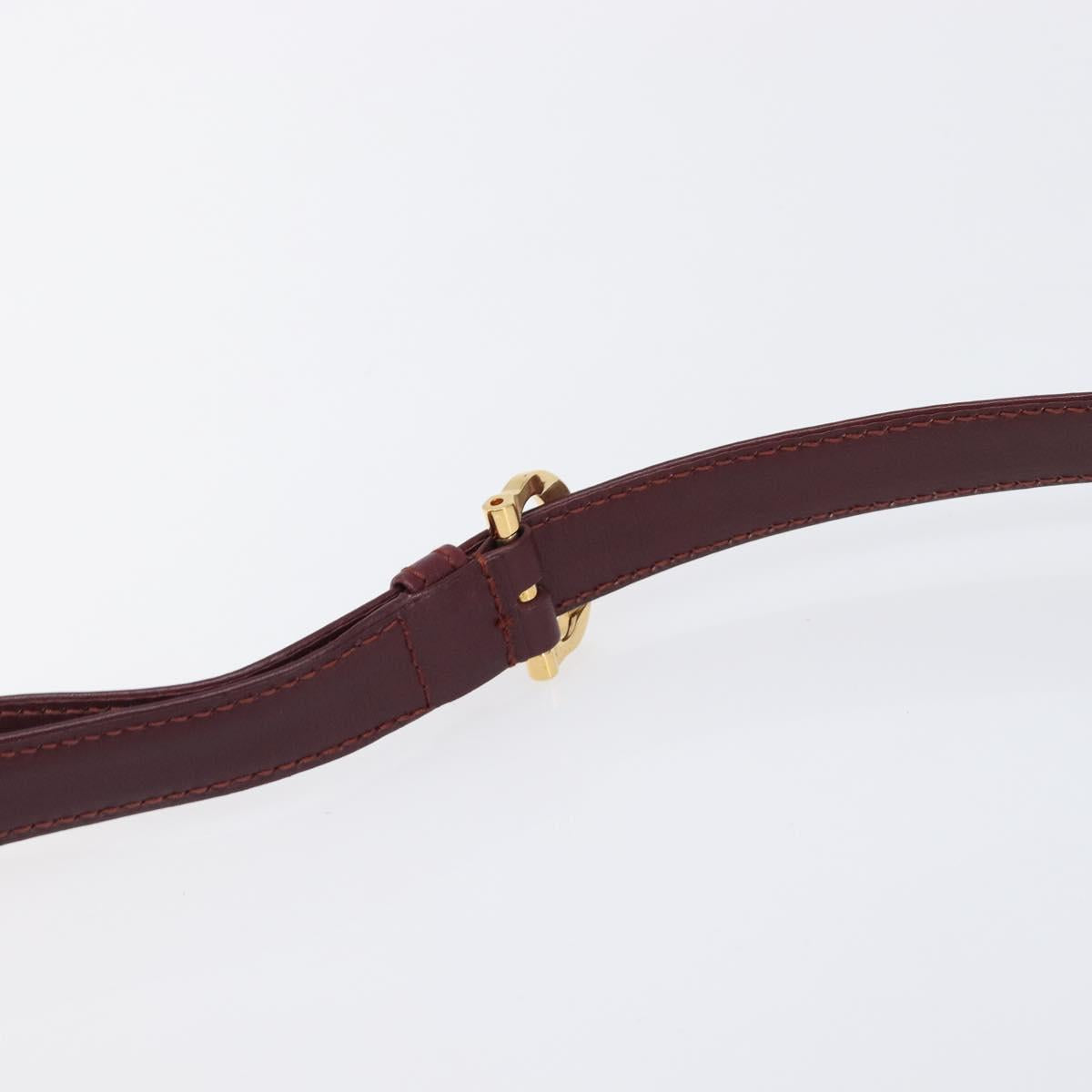 CARTIER Must Line Shoulder Bag Leather Bordeaux Gold Tone Auth 204581V