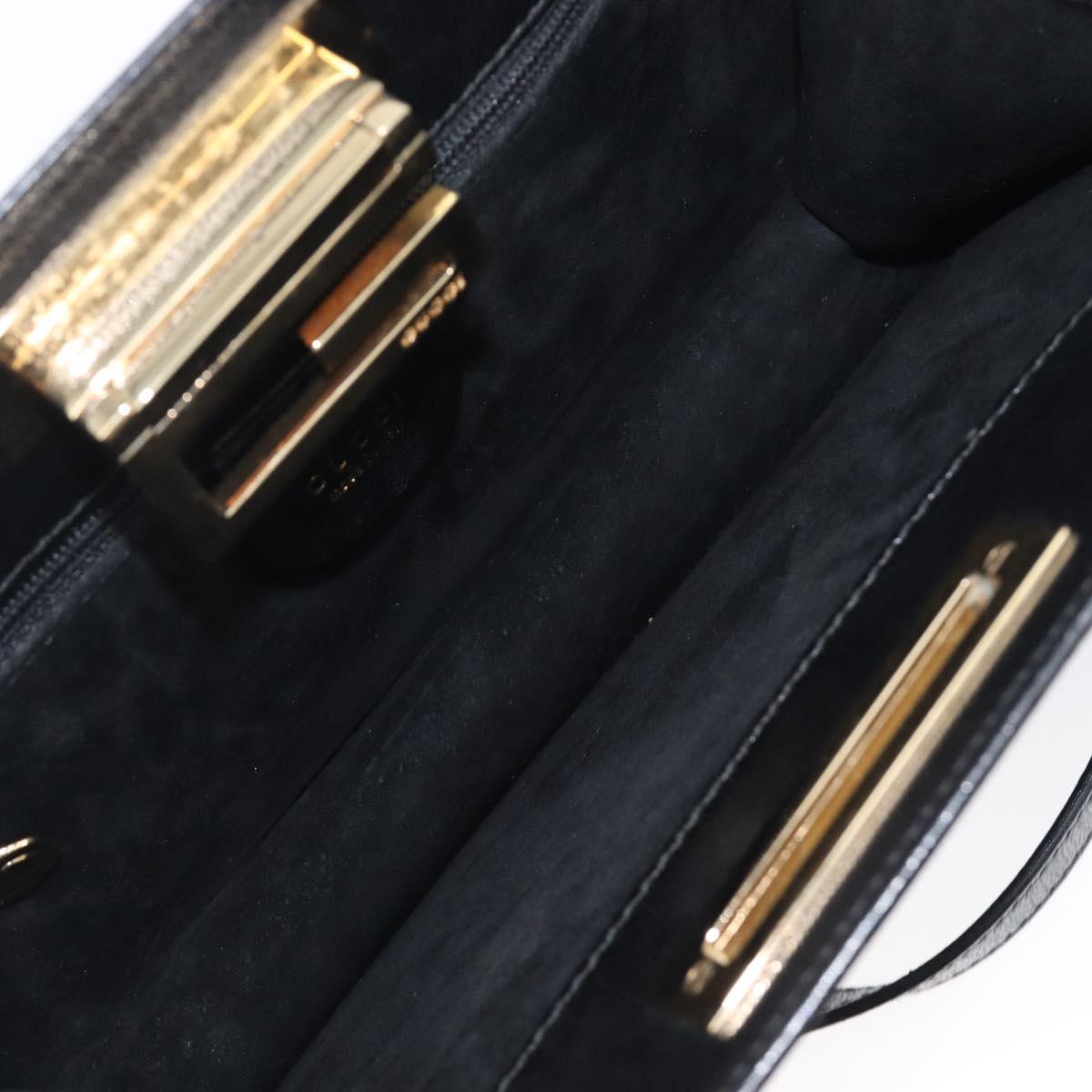 GUCCI Shoulder Bag Leather Black Gold Tone 001 0406 1864 Auth 204582V