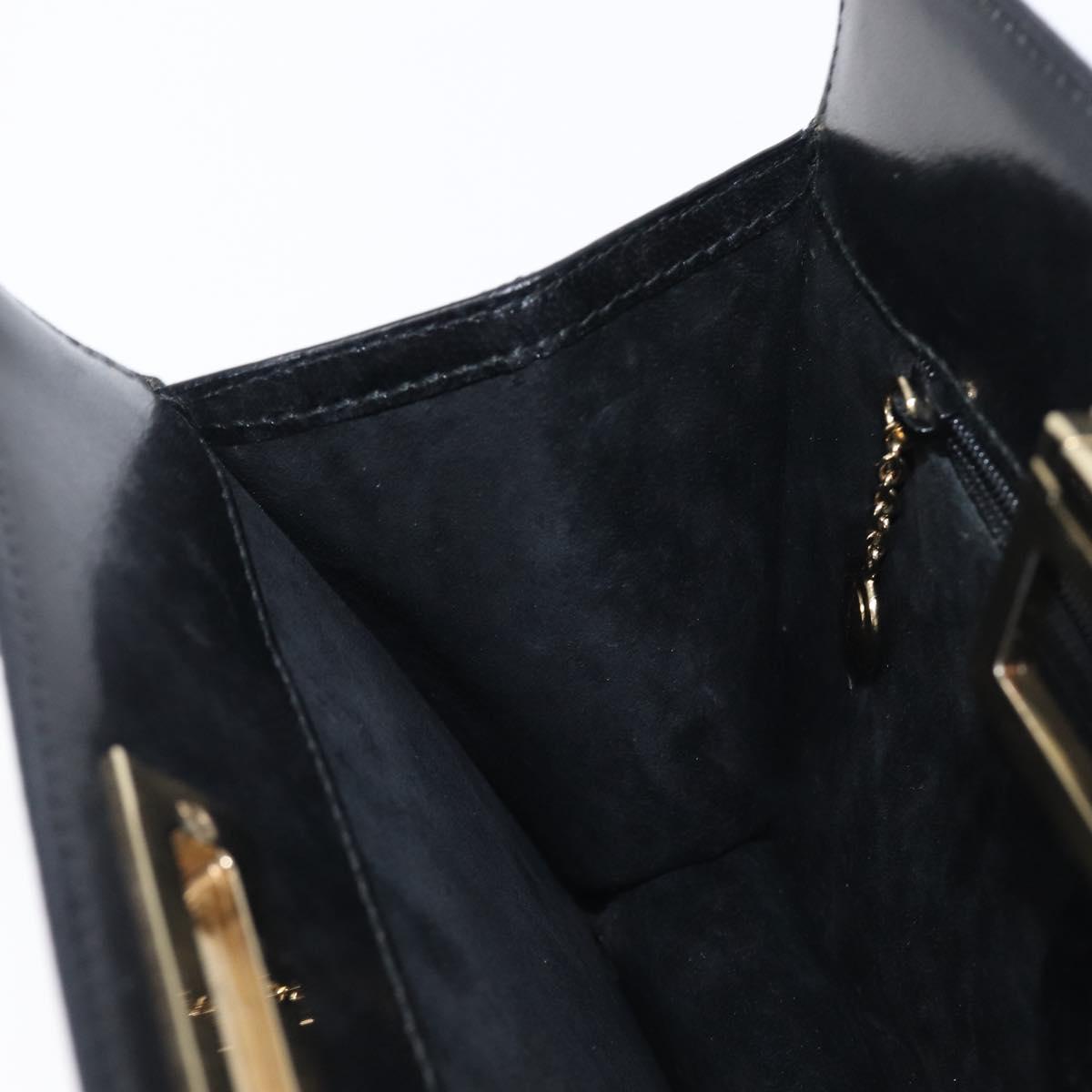 GUCCI Shoulder Bag Leather Black Gold Tone 001 0406 1864 Auth 204582V