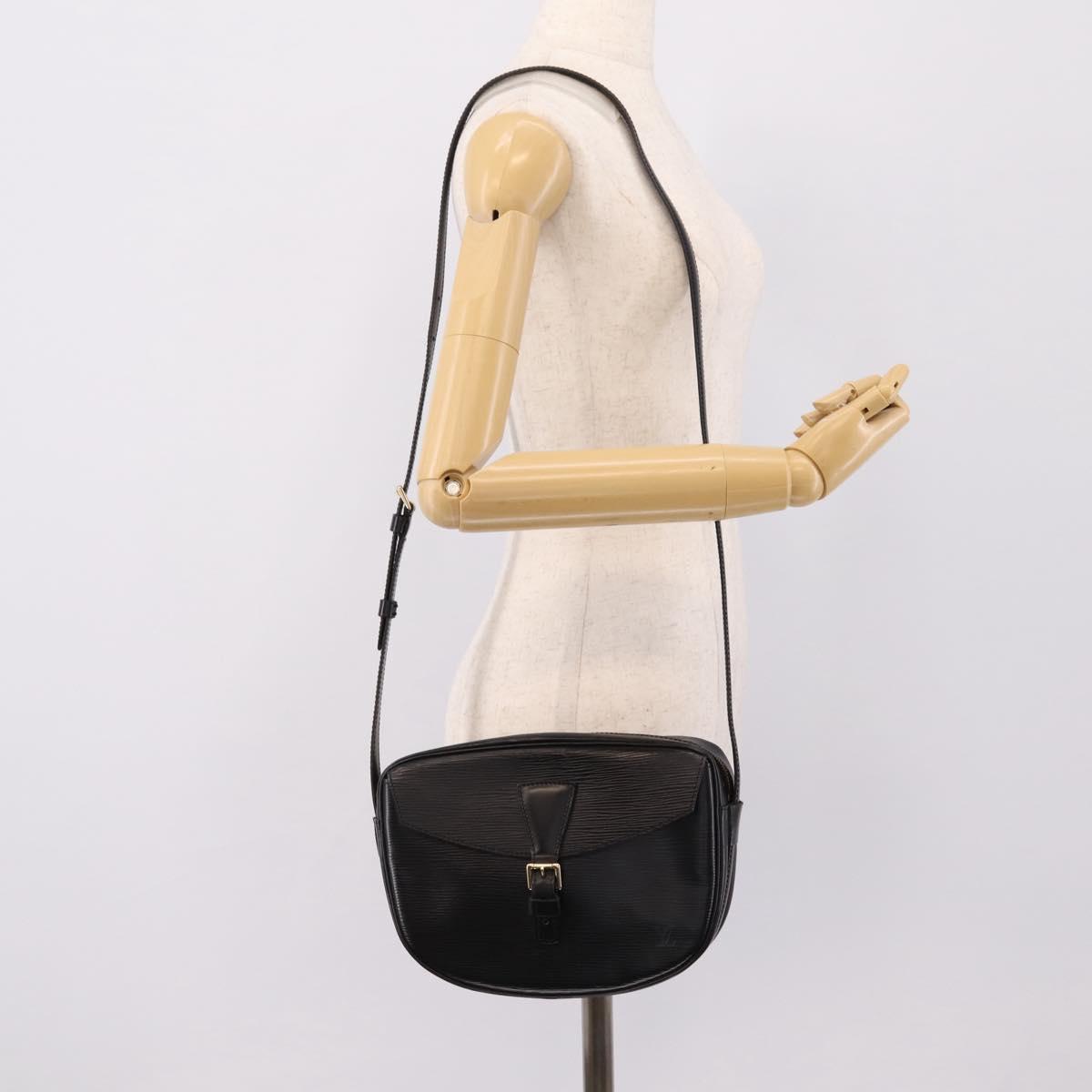 LOUIS VUITTON Epi Jeune Fille MM Shoulder Bag Black M52152 LV Auth 204584A