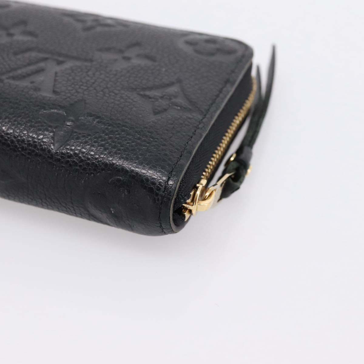 LOUIS VUITTON Monogram Empreinte Zippy Coin Purse Black M60574 LV Auth 204595V