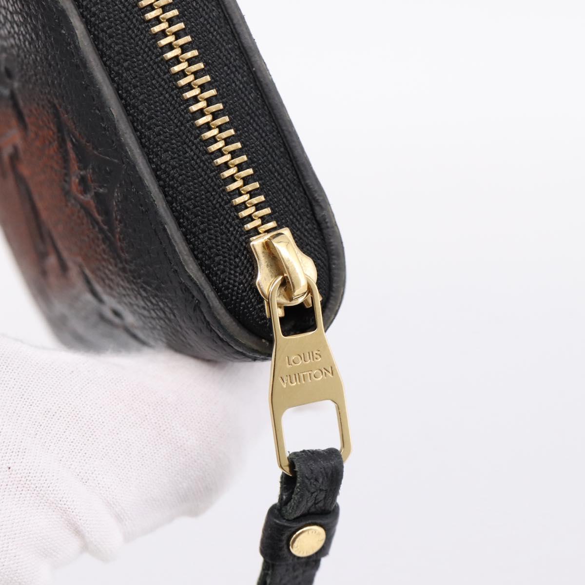 LOUIS VUITTON Monogram Empreinte Zippy Coin Purse Black M60574 LV Auth 204595V