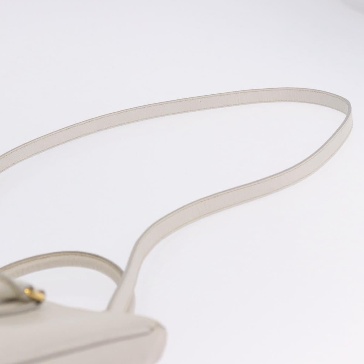 PRADA Galleria Hand Bag Safiano 2way Ivory Gold Tone Auth 204598A