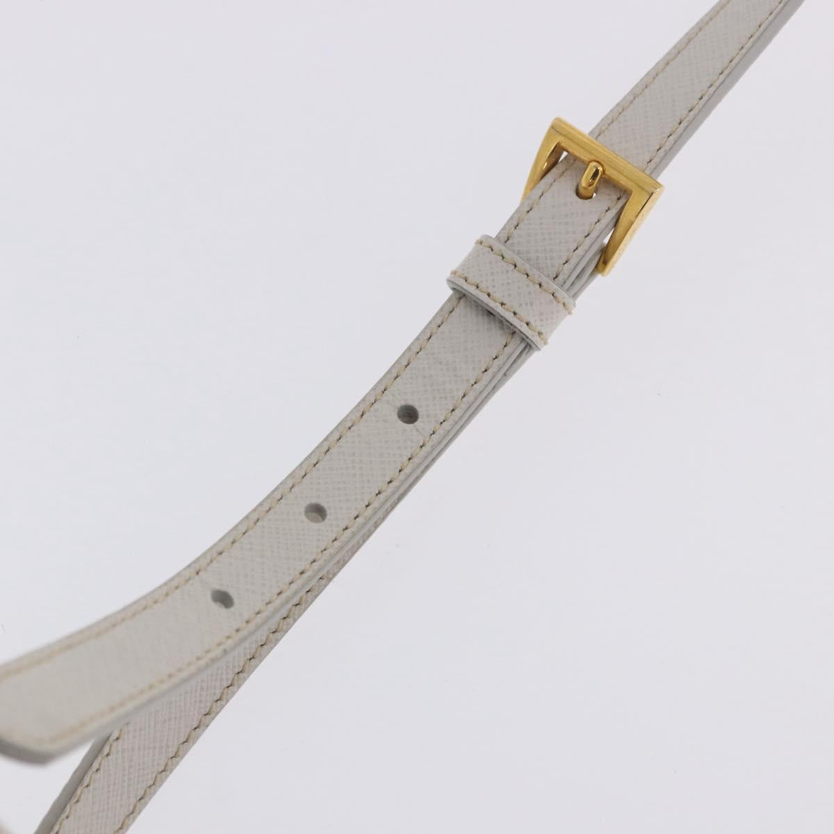 PRADA Galleria Hand Bag Safiano 2way Ivory Gold Tone Auth 204598A