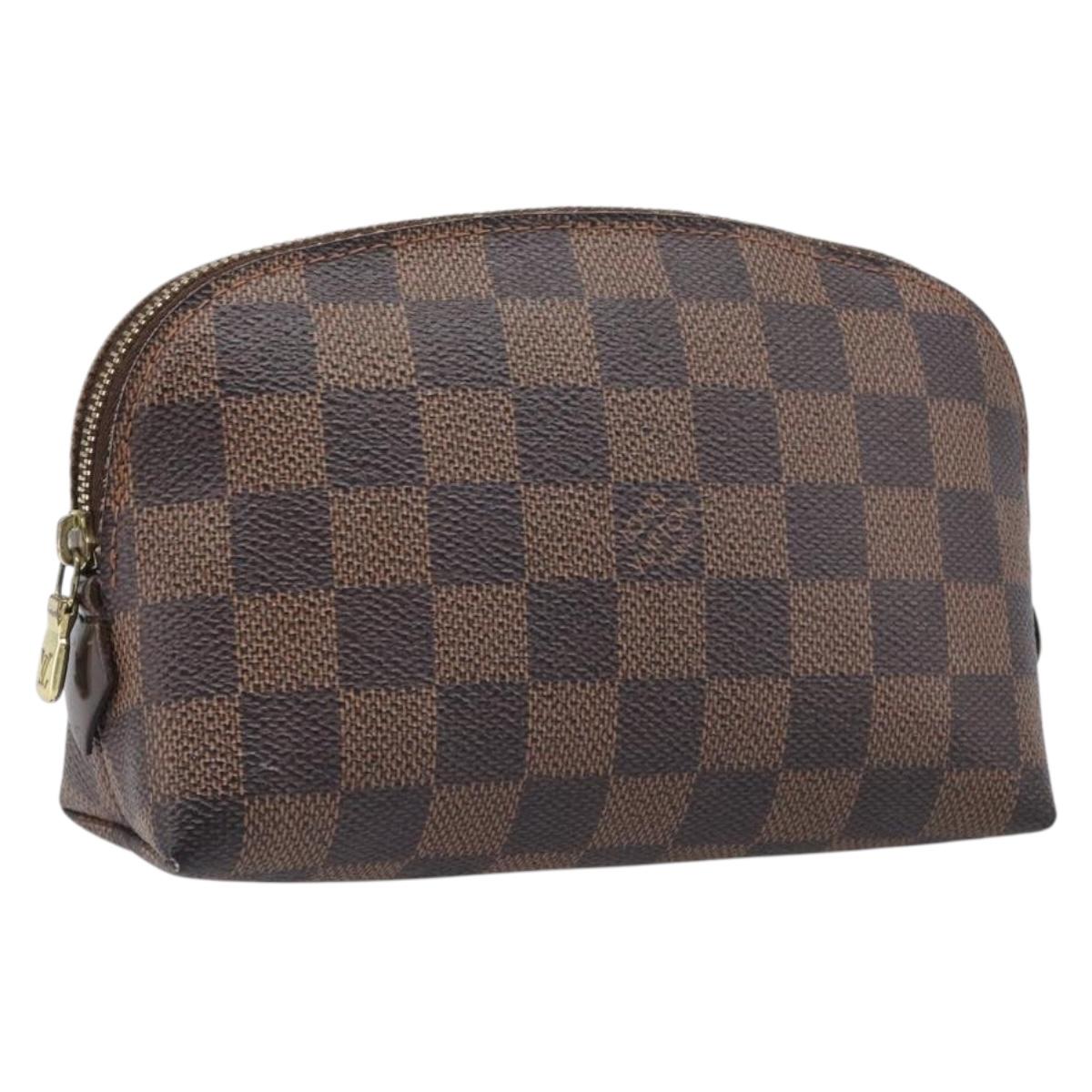 LOUIS VUITTON Damier Ebene Pochette Cosmetic PM Pouch N47516 LV Auth 204602