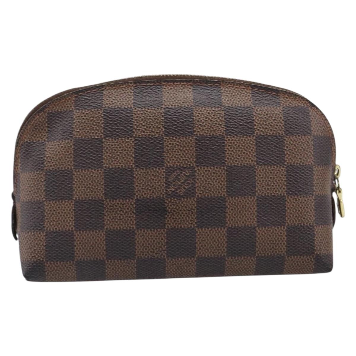 LOUIS VUITTON Damier Ebene Pochette Cosmetic PM Pouch N47516 LV Auth 204602
