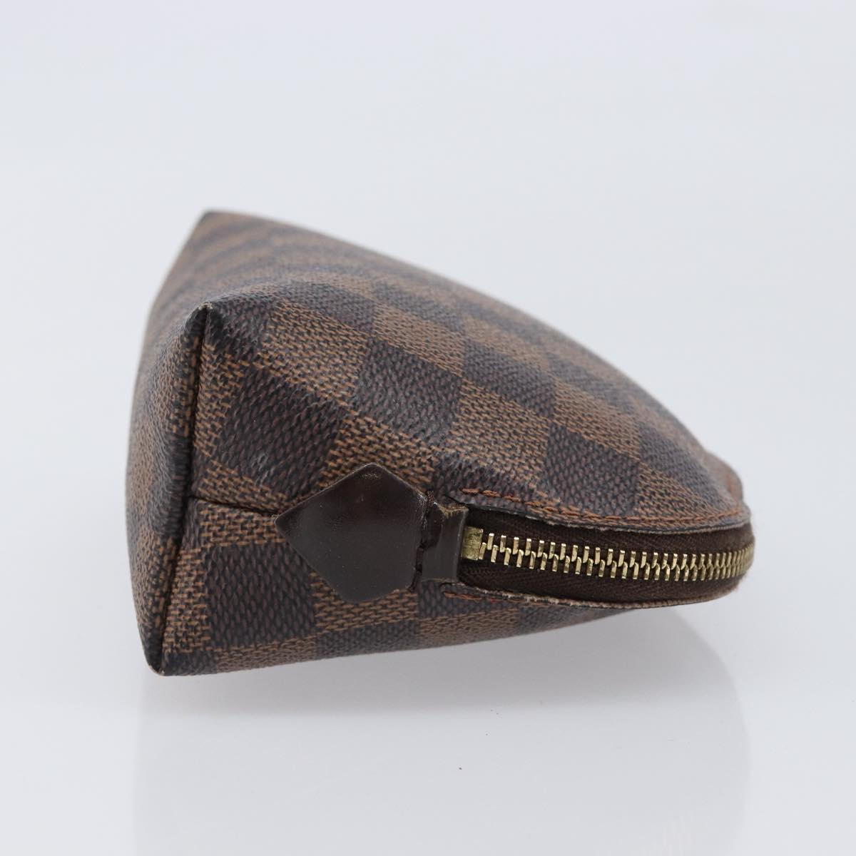 LOUIS VUITTON Damier Ebene Pochette Cosmetic PM Pouch N47516 LV Auth 204602