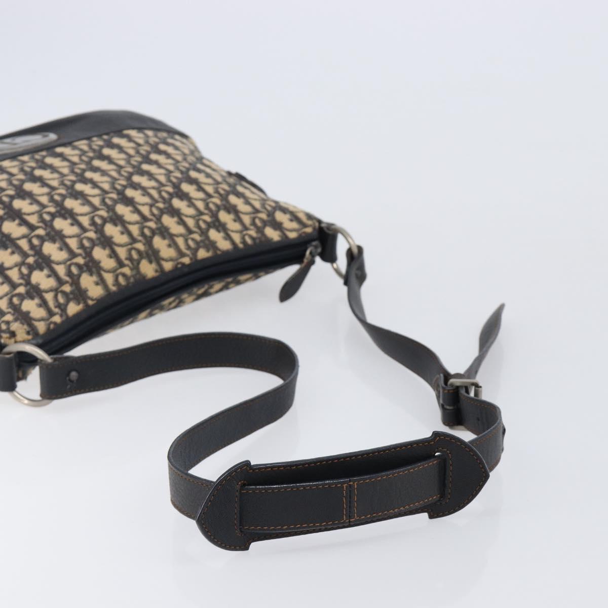 Christian Dior Trotter Canvas Shoulder Bag Navy Silver Auth 204603V