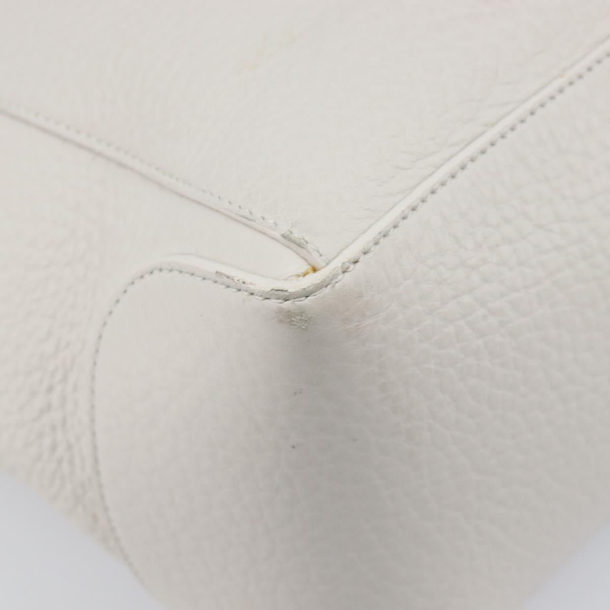TOD’S Tote Bag Leather White Silver Auth 204604A