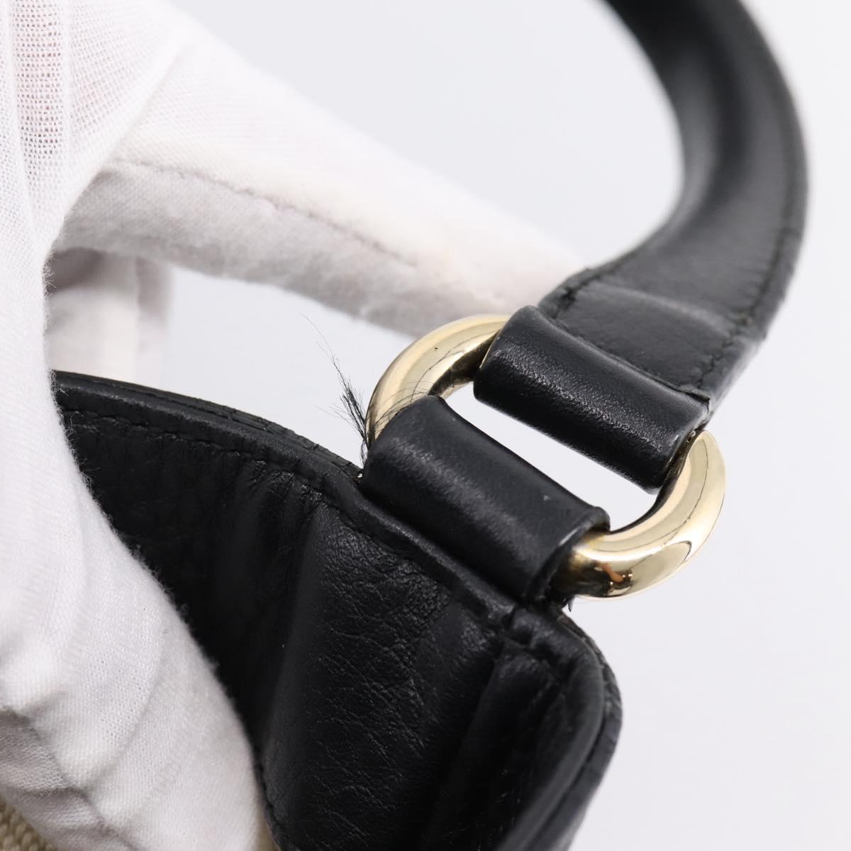 GUCCI Tote Bag Leather Black Gold Tone 282309 Auth 204612V