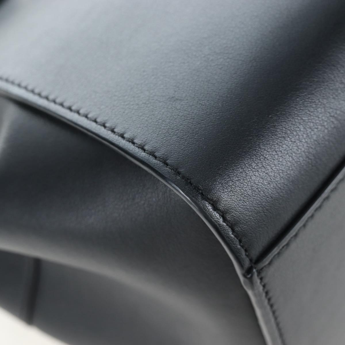 LOEWE Hammock Mini Shoulder Bag Leather 2way Black Silver Auth 204615M