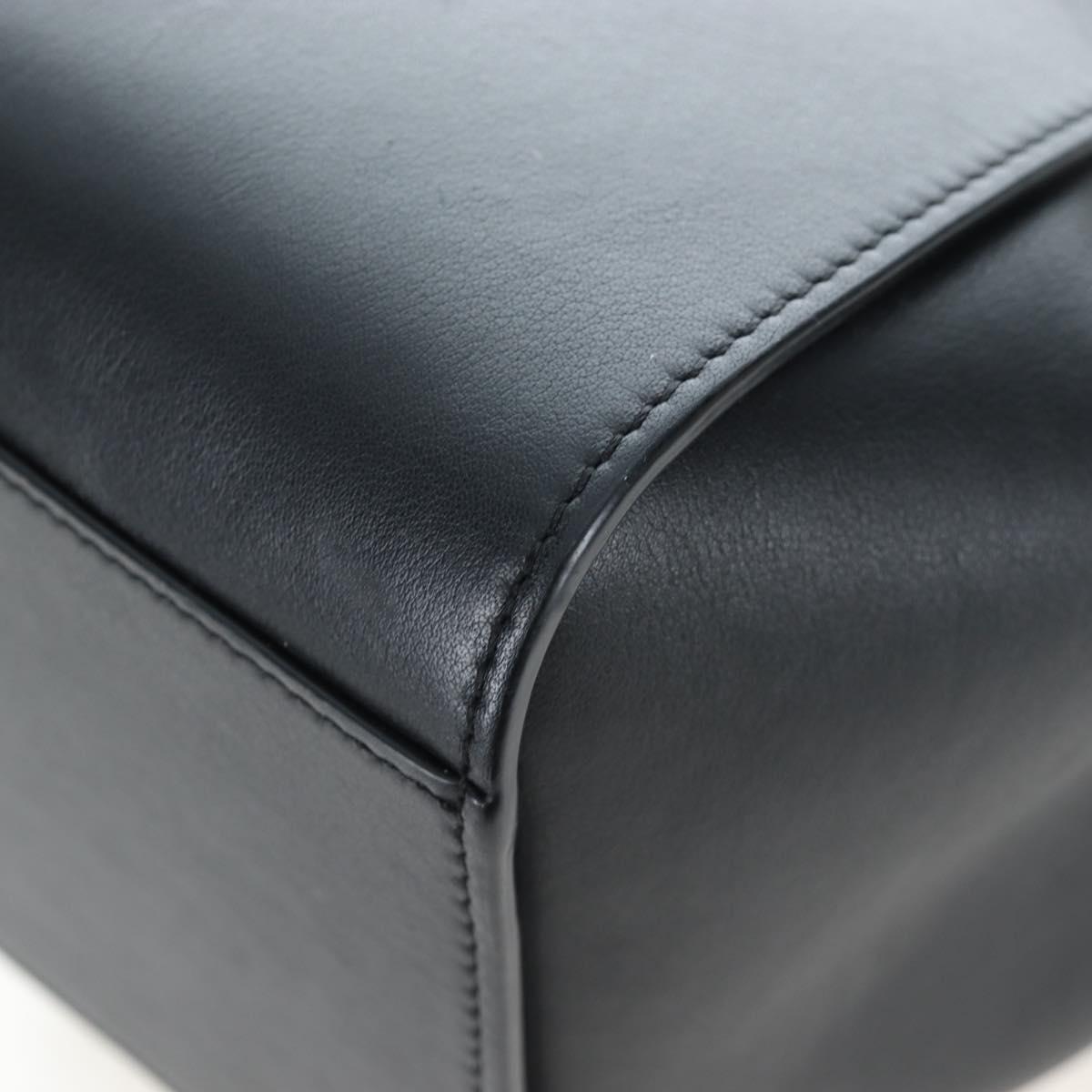 LOEWE Hammock Mini Shoulder Bag Leather 2way Black Silver Auth 204615M