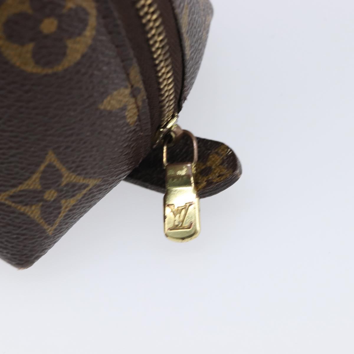 LOUIS VUITTON Monogram Trousse Demi Ronde Cosmetic Pouch M47520 LV Auth 204620