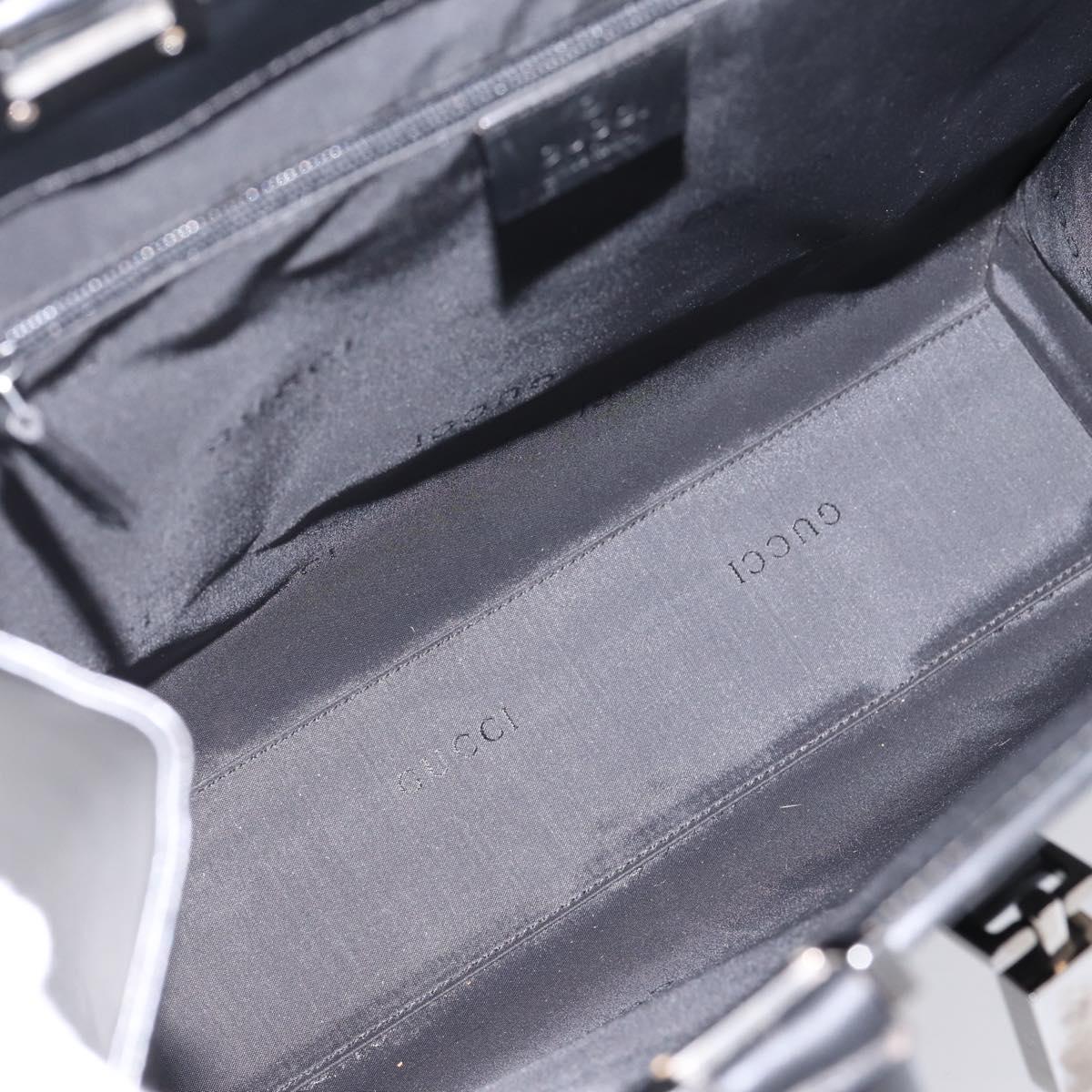 GUCCI Jackie Hand Bag Leather Black Silver 002 1064 Auth 204625V