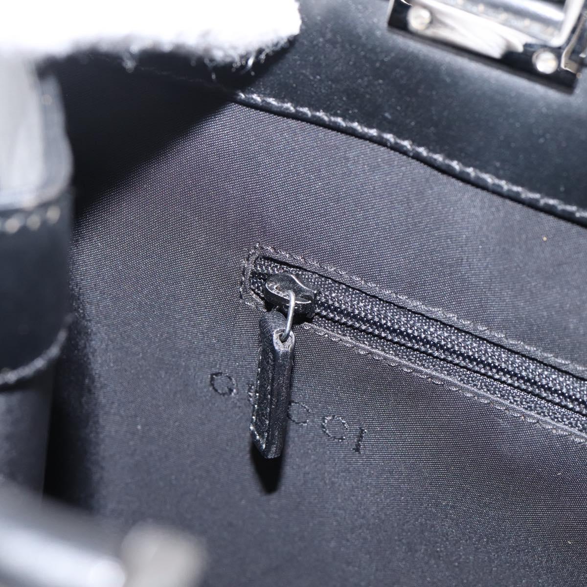 GUCCI Jackie Hand Bag Leather Black Silver 002 1064 Auth 204625V