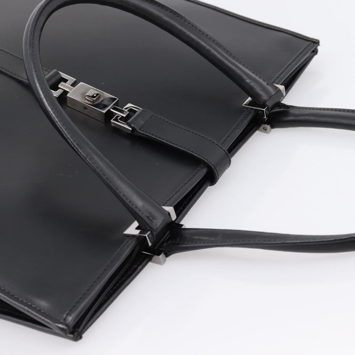 GUCCI Jackie Hand Bag Leather Black Silver 002 1064 Auth 204625V