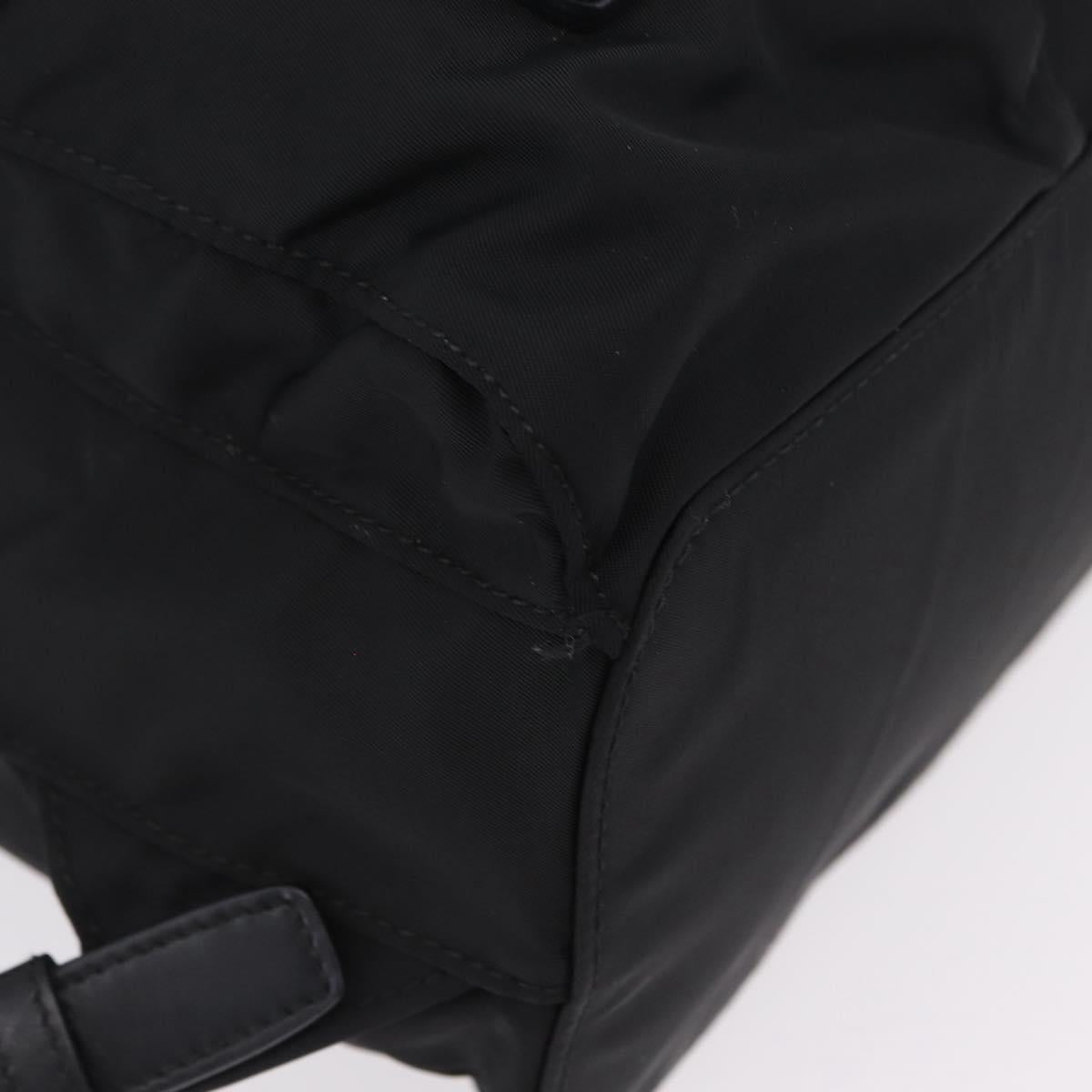 PRADA Backpack Nylon Black Silver Auth 204626V