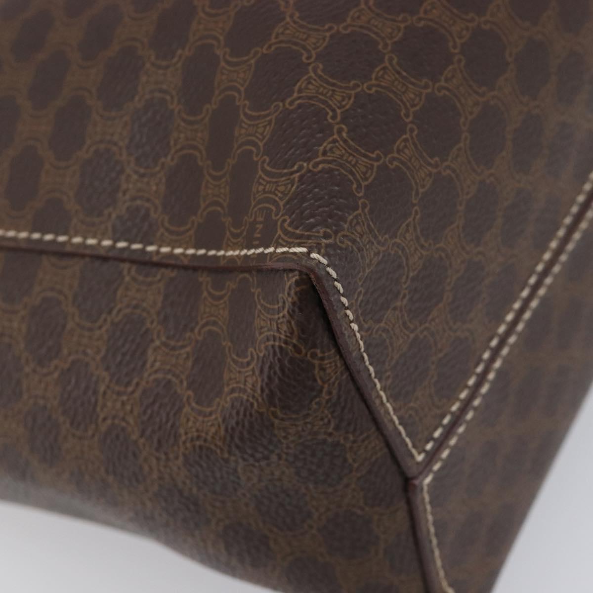 CELINE Macadam Hand Bag PVC Leather Brown Gold Tone Auth 204628V