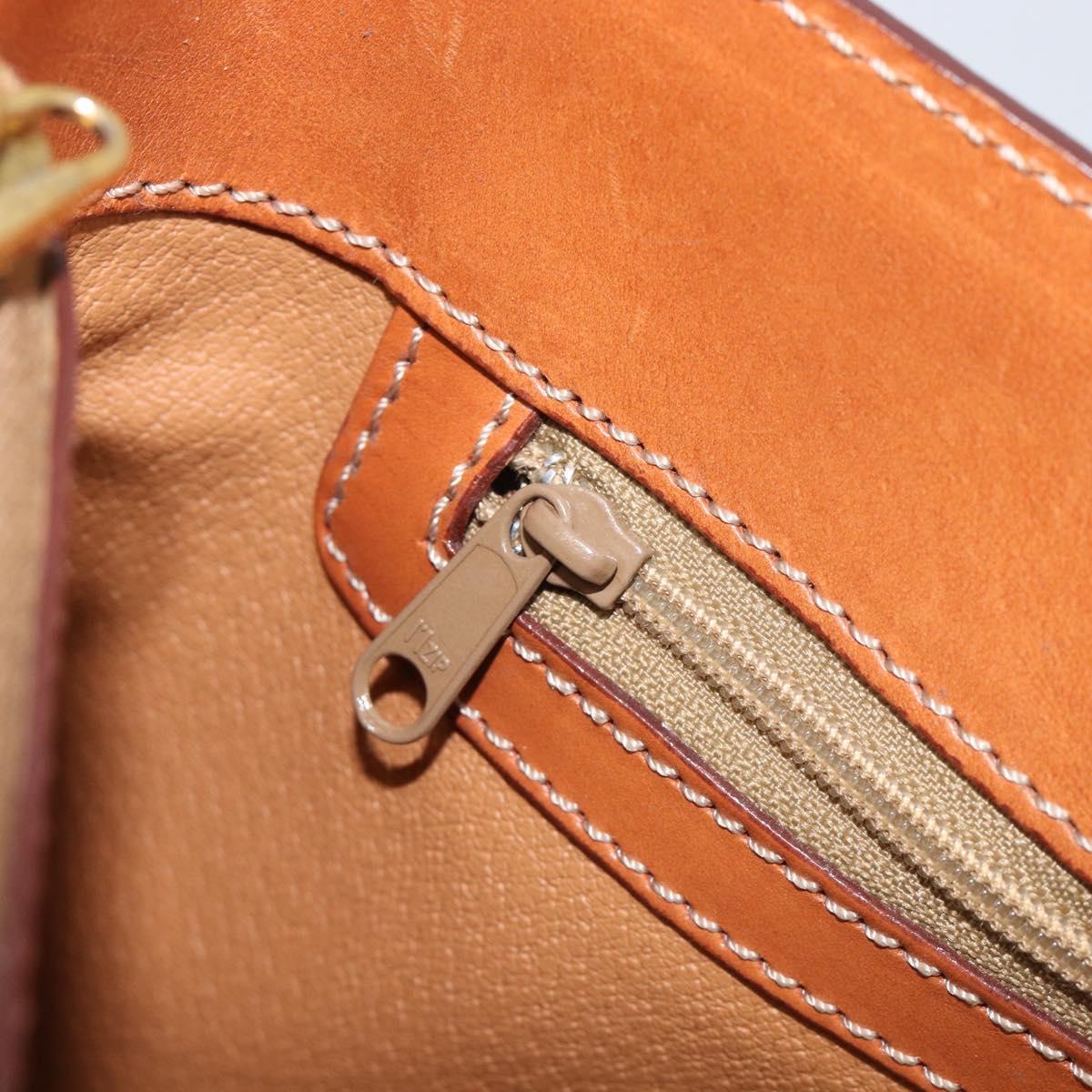 CELINE Macadam Hand Bag PVC Leather Brown Gold Tone Auth 204628V